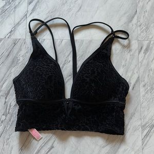 PINK velvet bralette XS new
